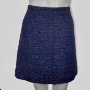Club Monaco size 2 Classic Navy Tweed A-Line Skirt